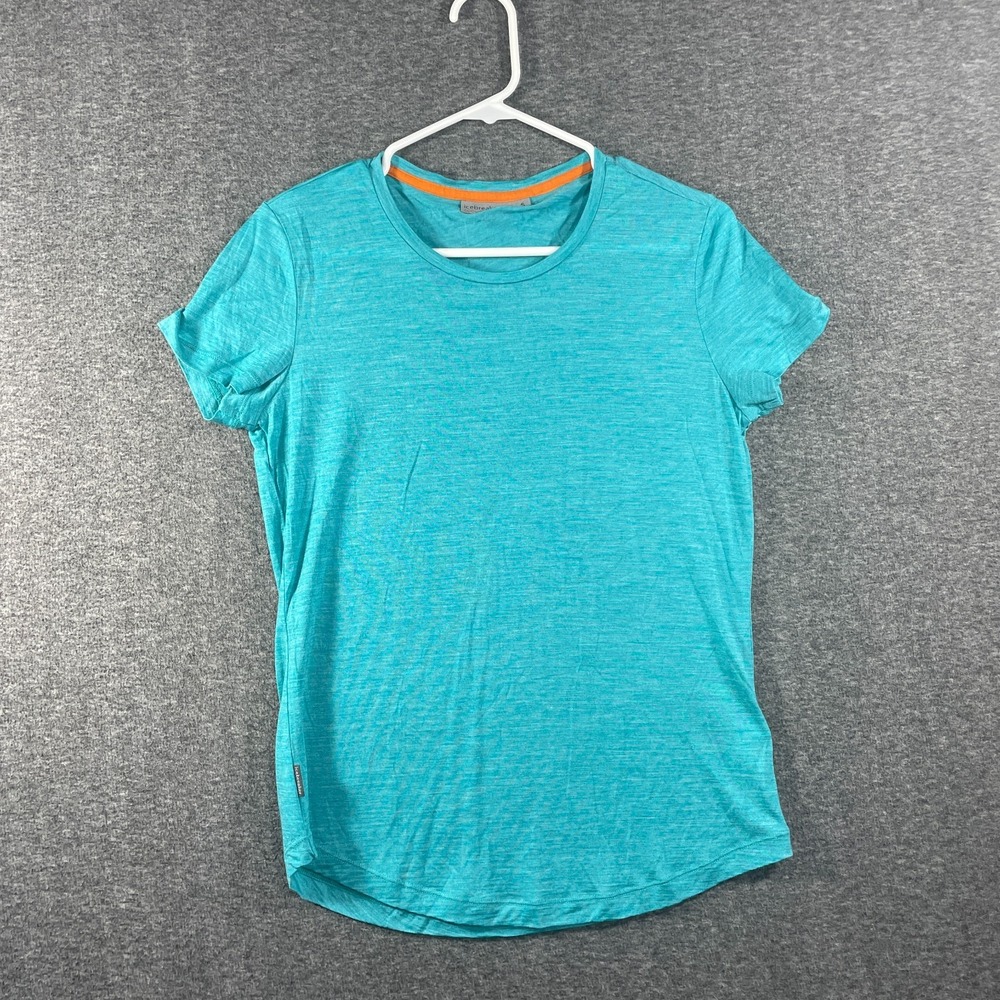 Icebreaker Cool-Lite Womens Small Blue Short Sleeve Baselayer T-Shirt Wool